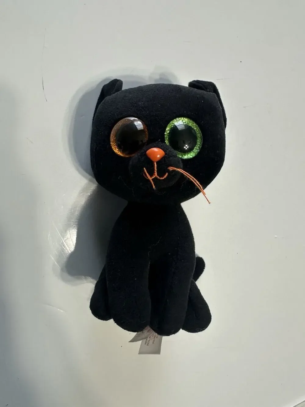Ty Shadow Black Cat Plush Beanie Boos Halloween Glitter Eyes 6 Inch